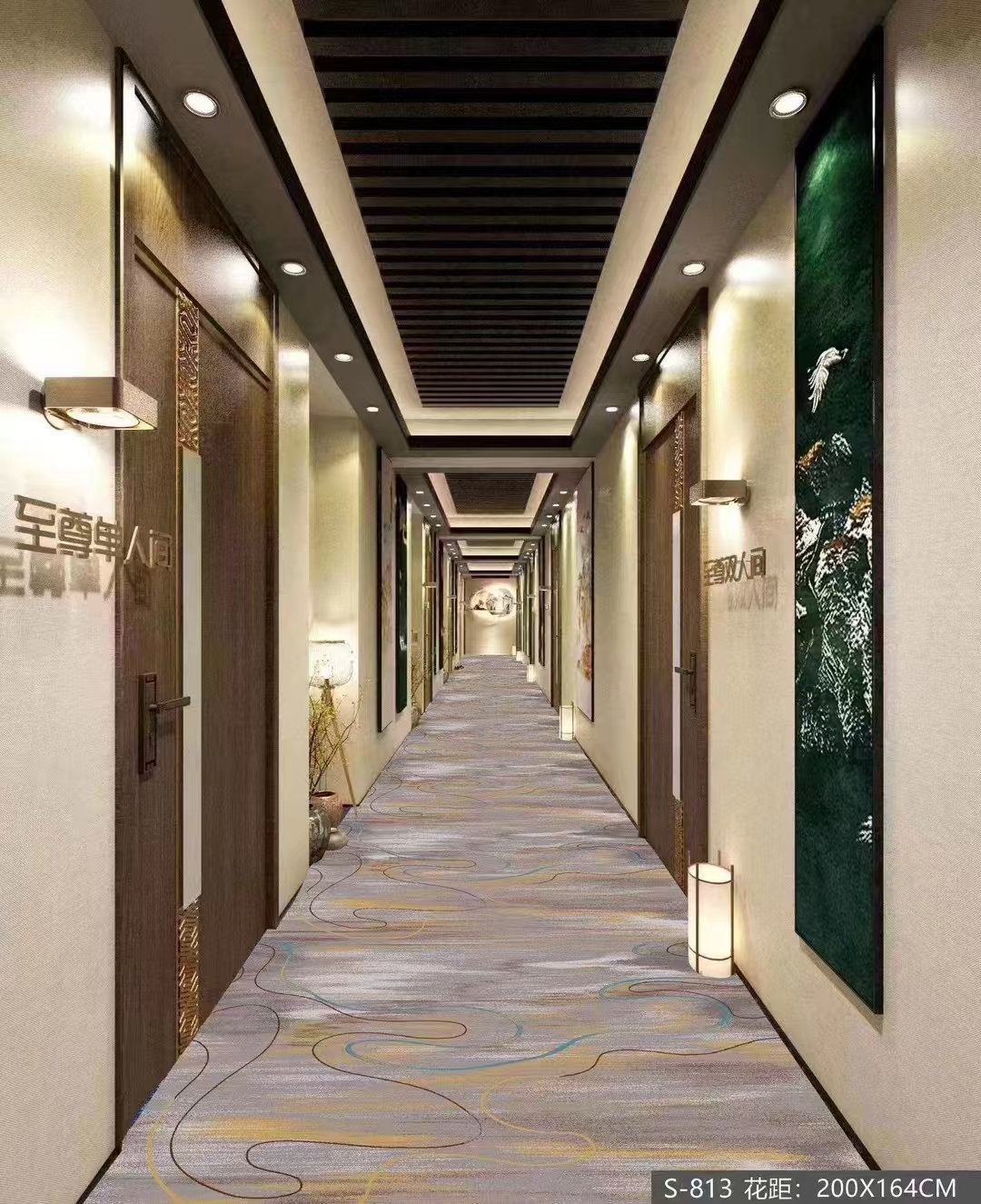 Hotel tufted fiber wool carpet