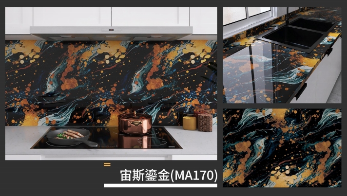 marble oil fume sticker series